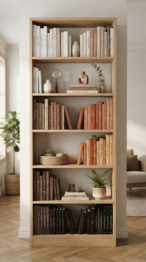 A perfectly styled bookshelf