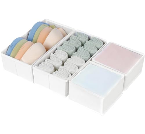 DIMJ Drawer Organizers - Set of 4 Fabric Closet Organizers