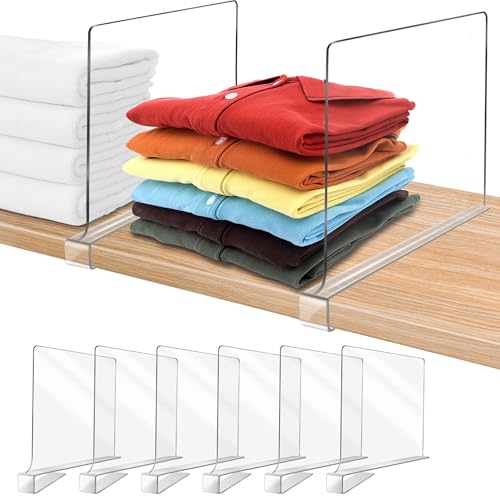 OMGelic 11 Inch Extra Tall Clear Shelf Dividers (6 Pack)